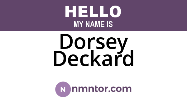 Dorsey Deckard