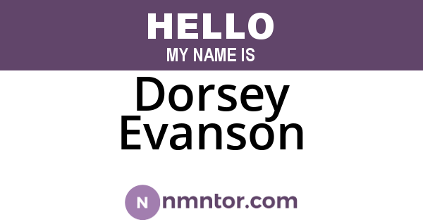 Dorsey Evanson