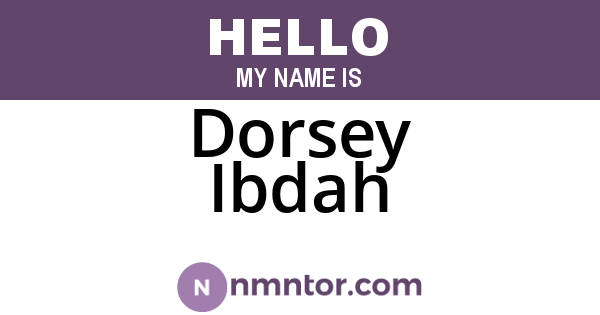 Dorsey Ibdah