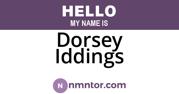 Dorsey Iddings
