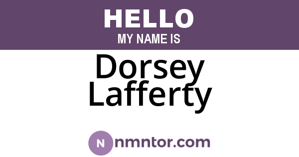 Dorsey Lafferty