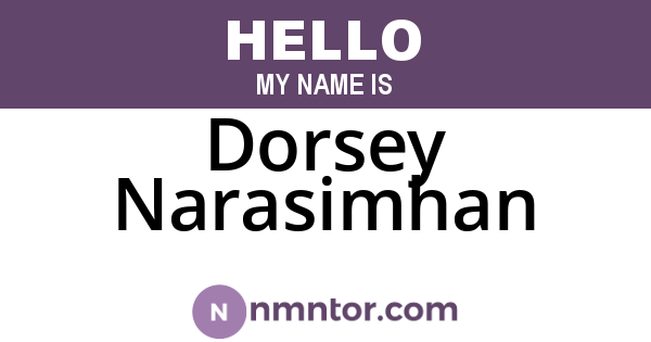 Dorsey Narasimhan