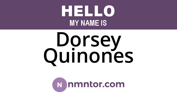 Dorsey Quinones