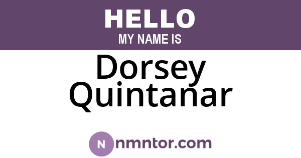 Dorsey Quintanar