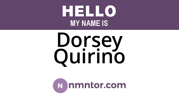 Dorsey Quirino