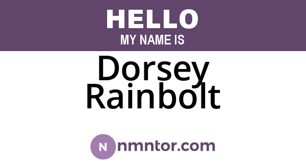 Dorsey Rainbolt