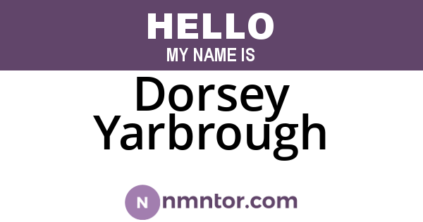 Dorsey Yarbrough