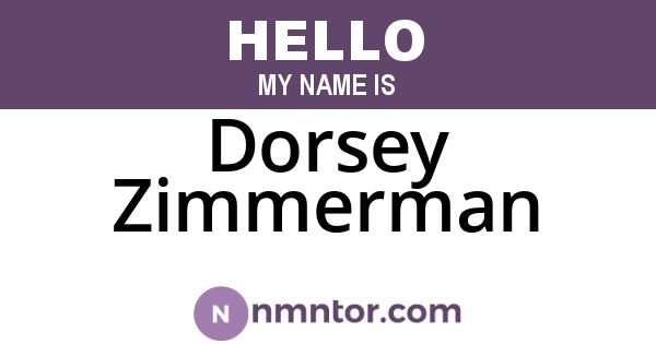 Dorsey Zimmerman