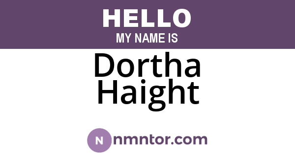 Dortha Haight