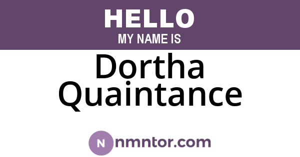 Dortha Quaintance