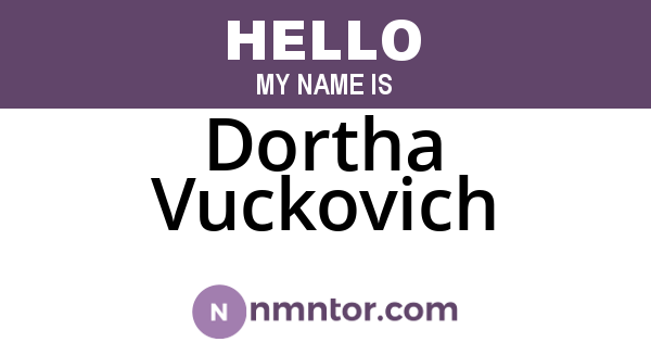 Dortha Vuckovich