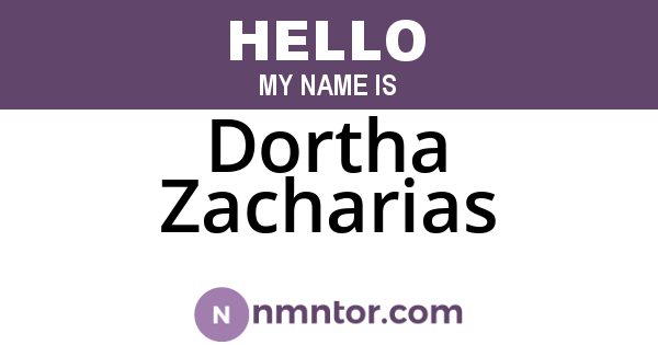 Dortha Zacharias