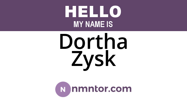 Dortha Zysk