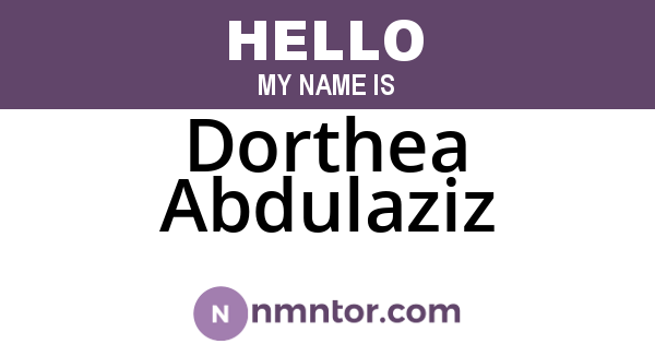 Dorthea Abdulaziz
