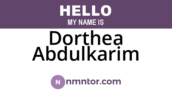 Dorthea Abdulkarim
