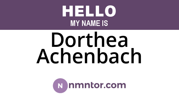 Dorthea Achenbach