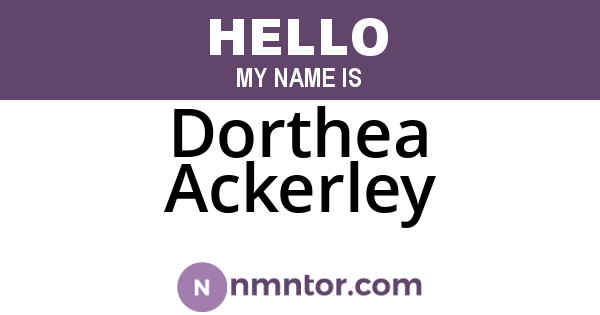 Dorthea Ackerley