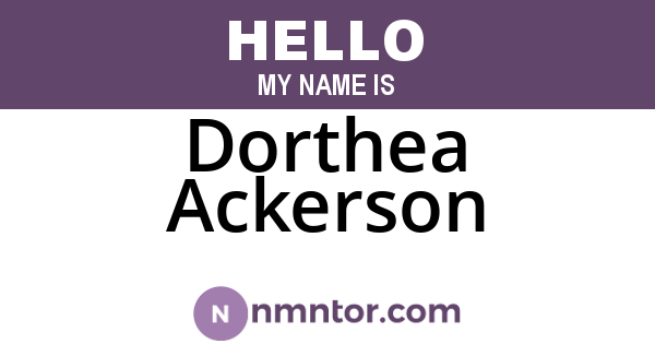 Dorthea Ackerson