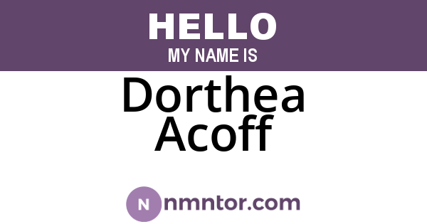 Dorthea Acoff