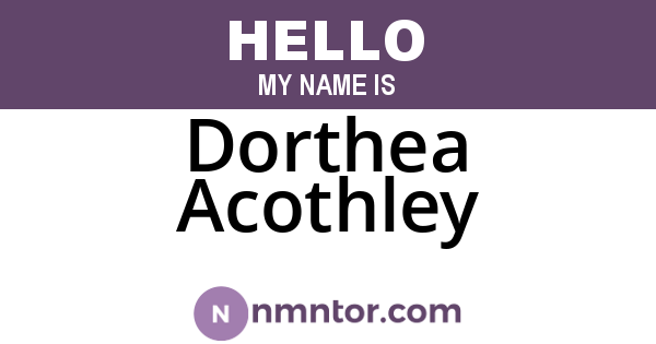 Dorthea Acothley