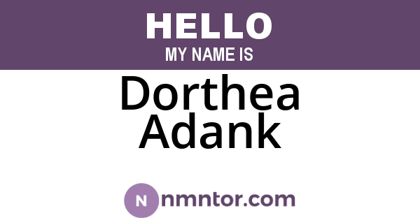 Dorthea Adank