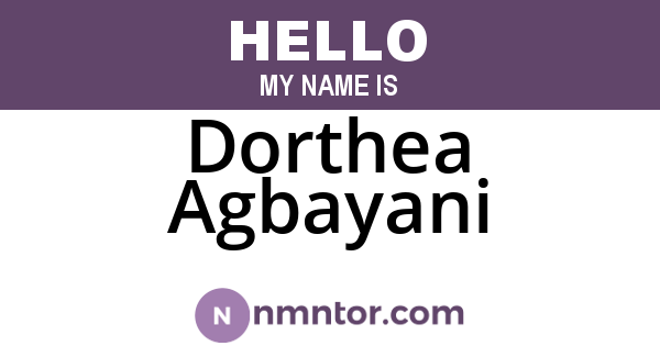 Dorthea Agbayani