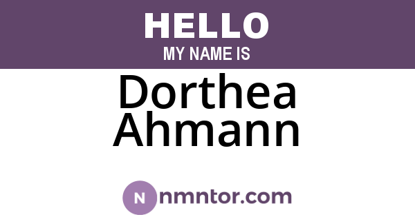 Dorthea Ahmann