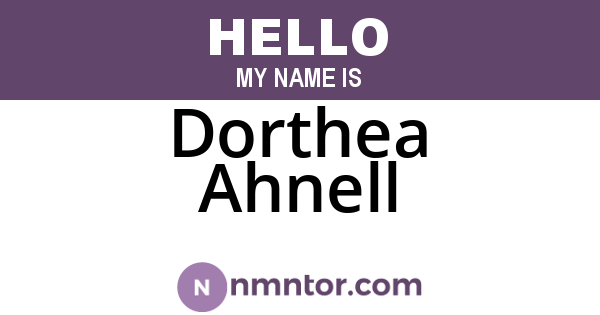 Dorthea Ahnell