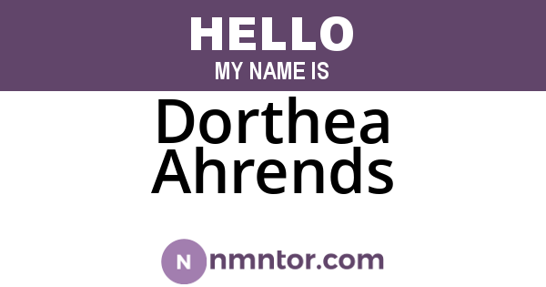 Dorthea Ahrends