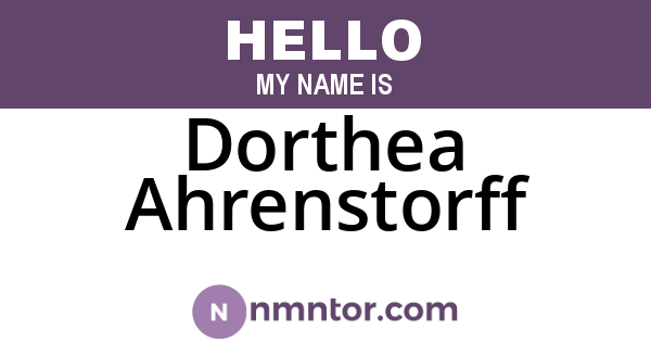 Dorthea Ahrenstorff