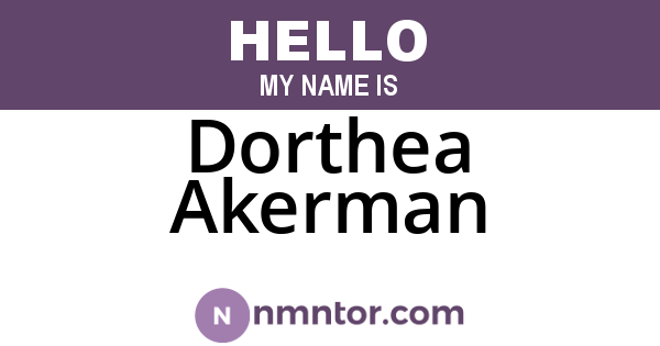 Dorthea Akerman