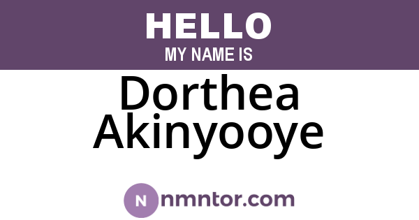 Dorthea Akinyooye
