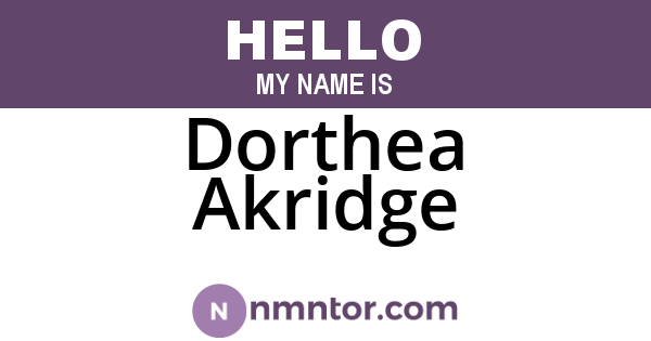 Dorthea Akridge