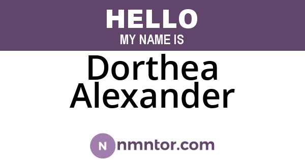Dorthea Alexander