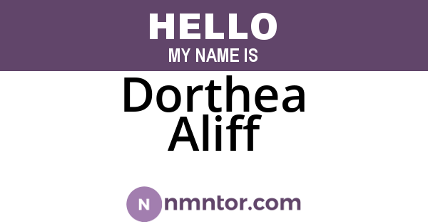 Dorthea Aliff