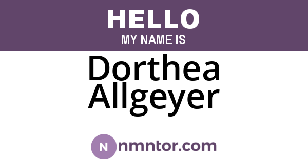 Dorthea Allgeyer