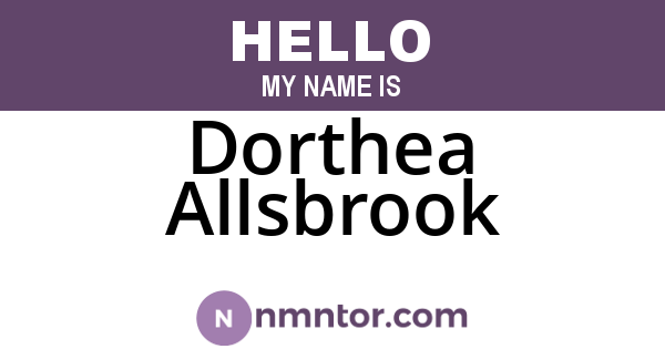 Dorthea Allsbrook