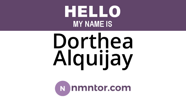 Dorthea Alquijay