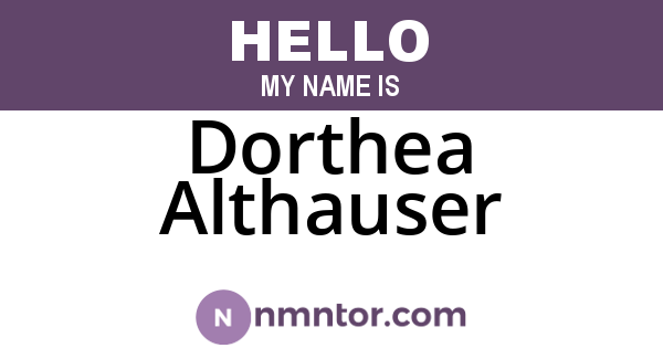 Dorthea Althauser