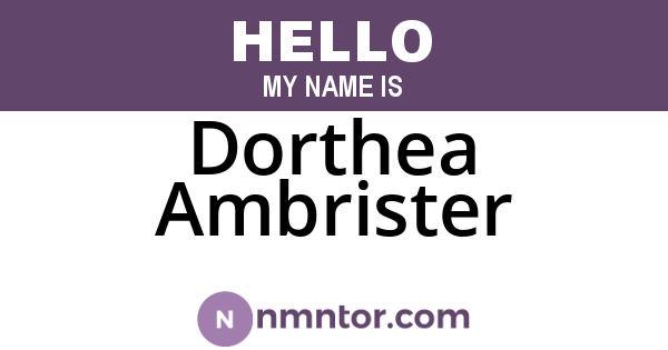 Dorthea Ambrister