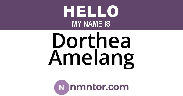Dorthea Amelang