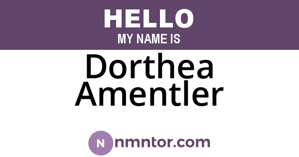 Dorthea Amentler