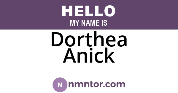 Dorthea Anick