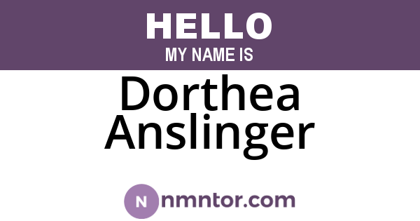 Dorthea Anslinger