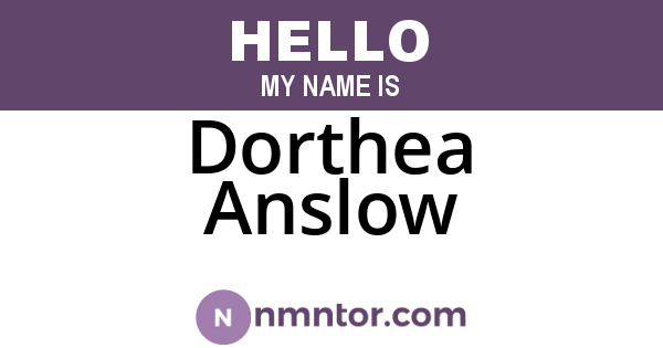 Dorthea Anslow