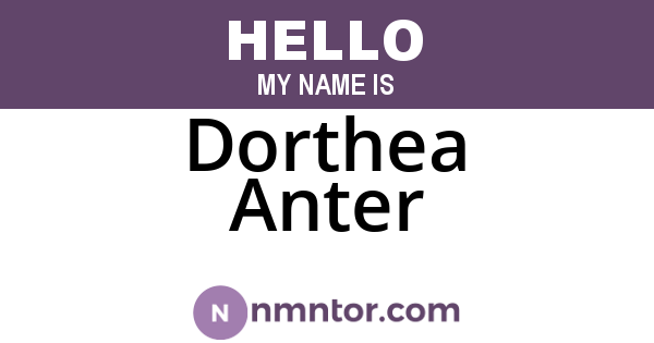 Dorthea Anter