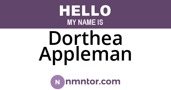 Dorthea Appleman