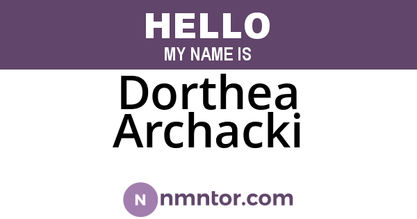 Dorthea Archacki