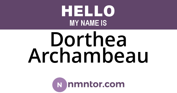 Dorthea Archambeau