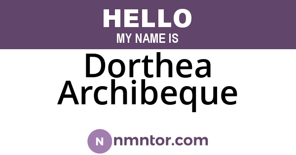 Dorthea Archibeque